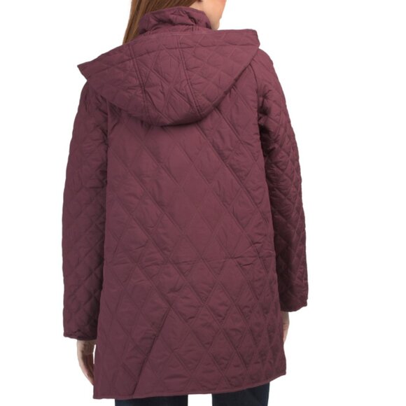 BERNARDO Lacquer Hooded Quilted Liner Coat - Picture 2 of 2